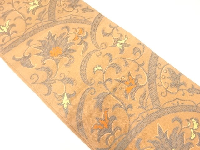 JAPANESE KIMONO / NAGOYA OBI / WOVEN ARBESQUE FLOWER 